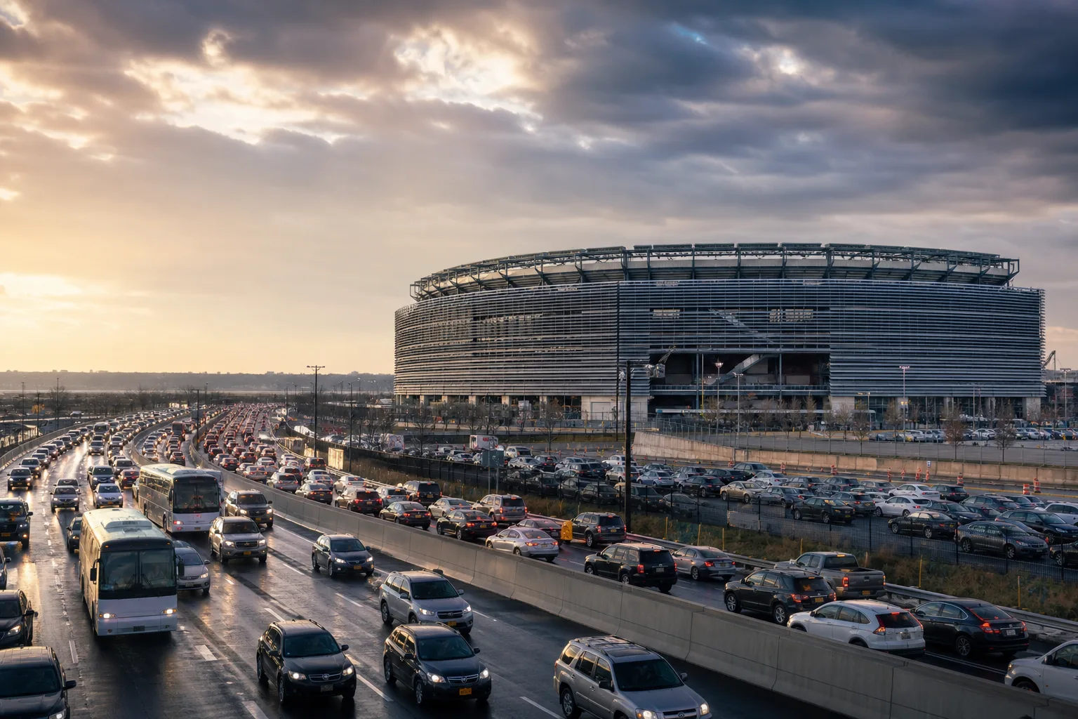 Editorial illustration for Why MetLife Stadium is drawing commute concerns now